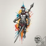 Tattoo sketch a spartan spear crossed with a… – tattoo sketch (№1754633067_0, 08.08.2025 06:04) — tattoovalue.net