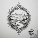 73. tattoo sketch: a “raduga” rune integrated… – tattoo sketch (№1754633263_0, 08.08.2025 06:07) — tattoovalue.net