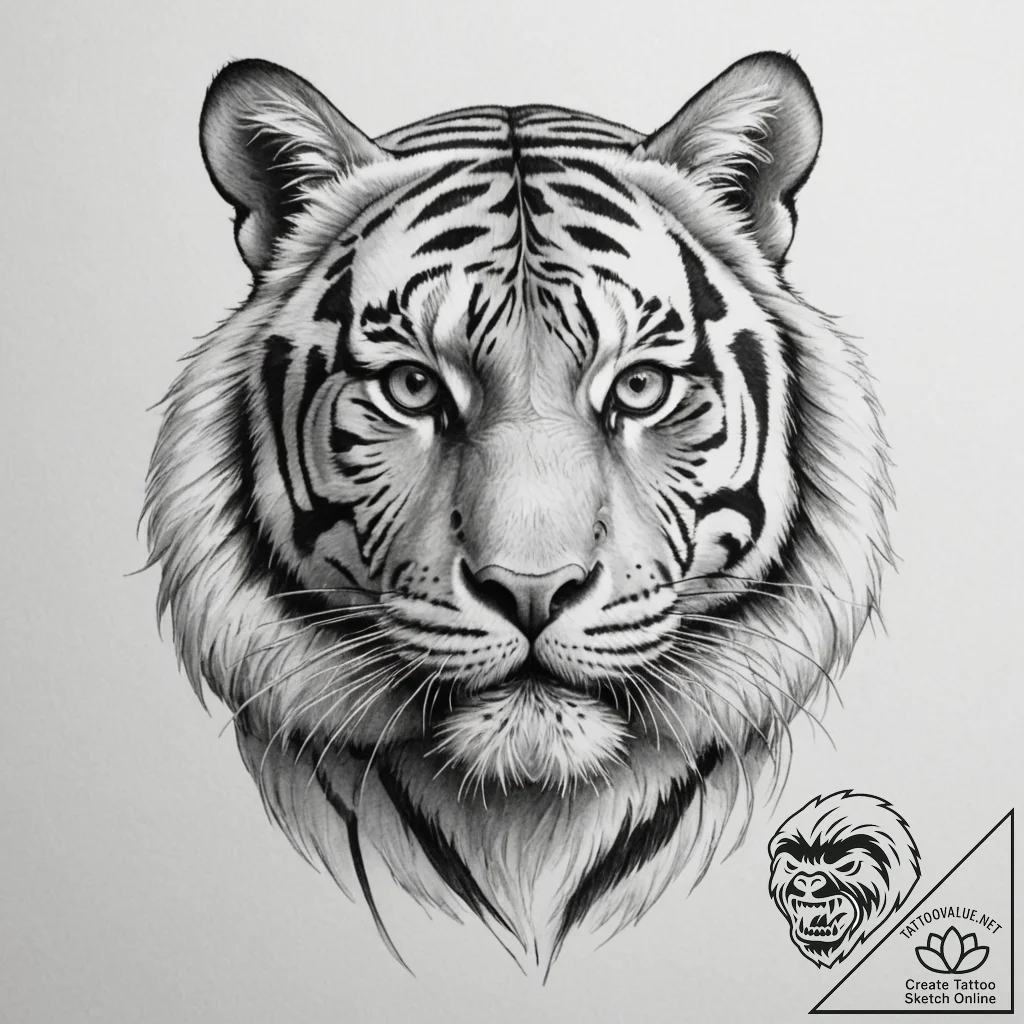 Tiger - tattoo sketch (№1754634258_0, 08.08.2025 06:24) — tattoovalue.net