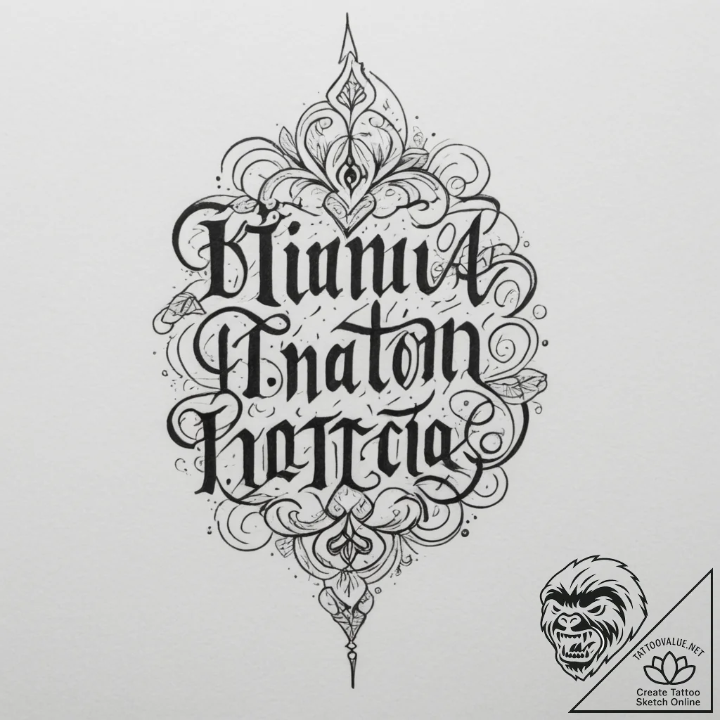 Tattoo design a personal mantra in a bold, im... - tattoo sketch (№1754634454_0, 08.08.2025 06:27) — tattoovalue.net