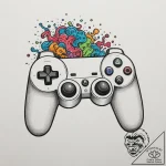Tattoo design a game controller integrated wi… – tattoo sketch (№1754634652_0, 08.08.2025 06:30) — tattoovalue.net