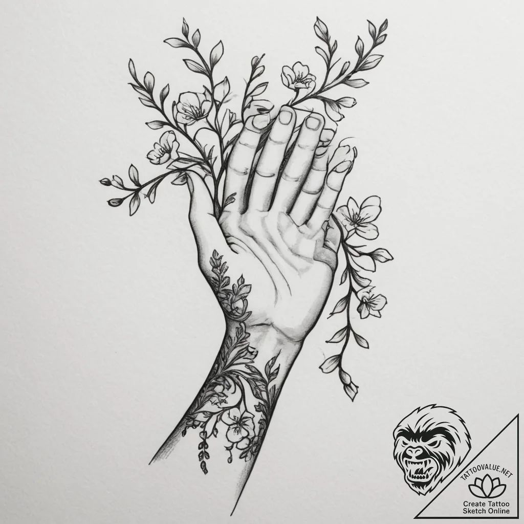 Tattoo sketch a vine wrapping around a human... - tattoo sketch (№1754635048_0, 08.08.2025 06:37) — tattoovalue.net