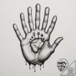 Tattoo sketch a child’s footprint or handprin… – tattoo sketch (№1754637232_0, 08.08.2025 07:13) — tattoovalue.net