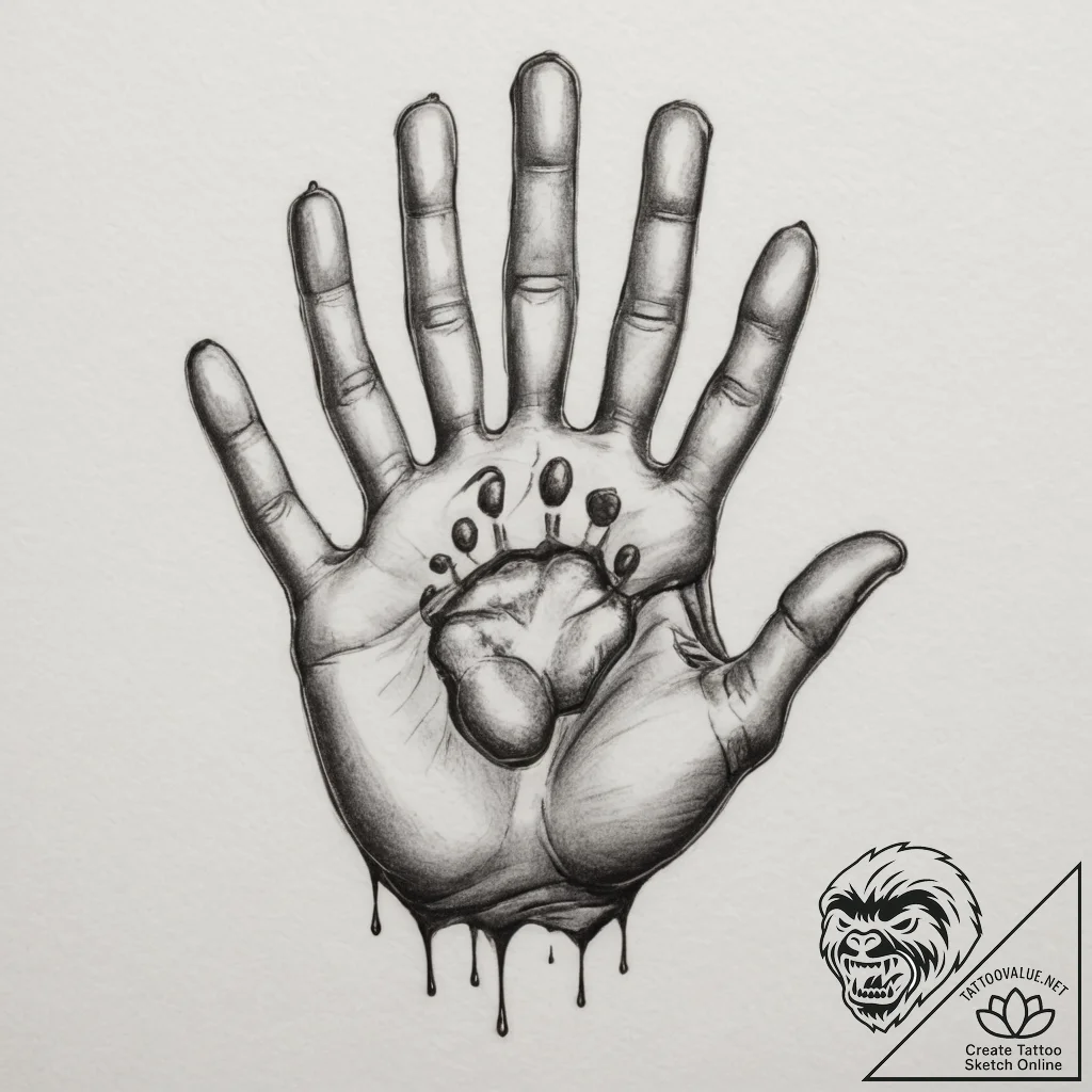 Tattoo sketch a child's footprint or handprin... - tattoo sketch (№1754637232_0, 08.08.2025 07:13) — tattoovalue.net