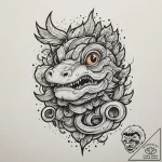 Kappa, tattoo drawing outline, muted color pa… – tattoo sketch (№1754639219_0, 08.08.2025 07:46) — tattoovalue.net