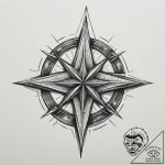 Five-pointed star, concept art for tattoo, de… – tattoo sketch (№1754639811_0, 08.08.2025 07:56) — tattoovalue.net