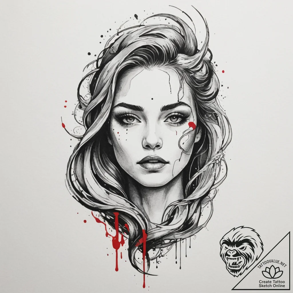 Vodyanoy (water spirit), tattoo line art, bla... - tattoo sketch (№1754640007_0, 08.08.2025 08:00) — tattoovalue.net