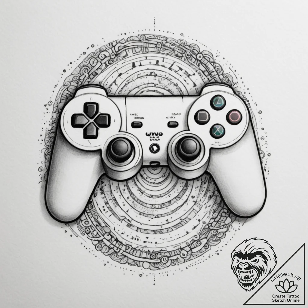 Tattoo design a controller's analog stick for... - tattoo sketch (№1754640407_0, 08.08.2025 08:06) — tattoovalue.net