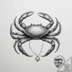 Tattoo design a cancer crab with a tiny pearl… – tattoo sketch (№1754640611_0, 08.08.2025 08:10) — tattoovalue.net