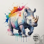 Tattoo design a charging rhinoceros, represen… – tattoo sketch (№1754641201_0, 08.08.2025 08:20) — tattoovalue.net