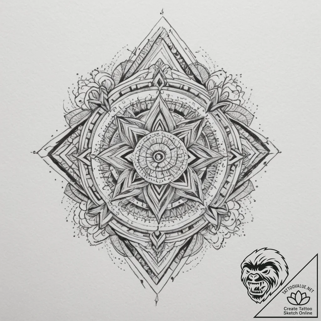 Tattoo design an abstract mosaic of different... - tattoo sketch (№1754641598_0, 08.08.2025 08:26) — tattoovalue.net