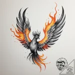 Tattoo design a phoenix, majestically flying… – tattoo sketch (№1754641797_0, 08.08.2025 08:29) — tattoovalue.net