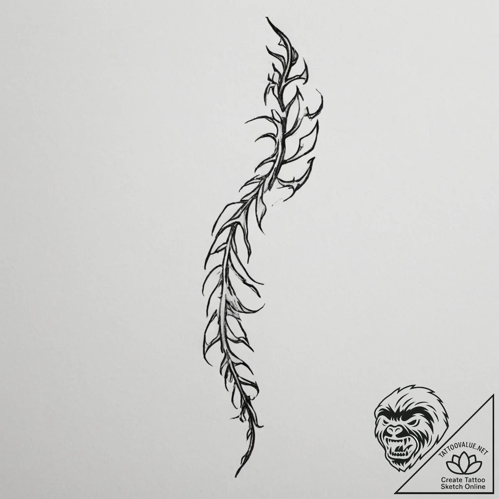 Tattoo sketch a strong backbone or spine, sym... - tattoo sketch (№1754641996_0, 08.08.2025 08:33) — tattoovalue.net