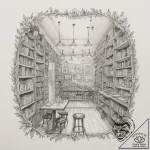 A shot of a crowded bookstore cafe., tattoo f… – tattoo sketch (№1754642594_0, 08.08.2025 08:43) — tattoovalue.net