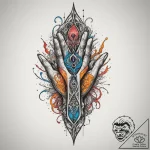 Tattoo design an abstract ‘energy flow’ betwe… – tattoo sketch (№1754642793_0, 08.08.2025 08:46) — tattoovalue.net