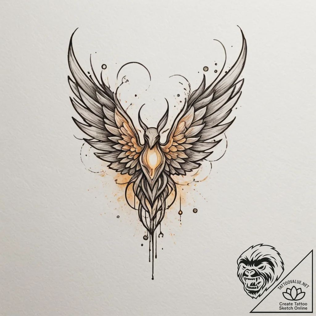 Tattoo design an ethereal glow effect created... - tattoo sketch (№1754643588_0, 08.08.2025 08:59) — tattoovalue.net