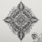 A close-up of the patterns on a frozen lake’s… – tattoo sketch (№1754644981_0, 08.08.2025 09:23) — tattoovalue.net