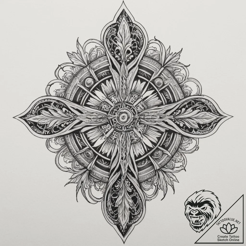 A close-up of the patterns on a frozen lake's... - tattoo sketch (№1754644981_0, 08.08.2025 09:23) — tattoovalue.net