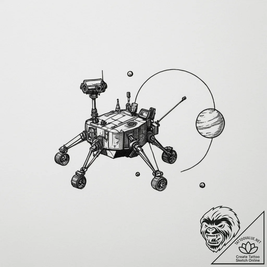Planetary rover - tattoo sketch (№1754645974_0, 08.08.2025 09:39) — tattoovalue.net