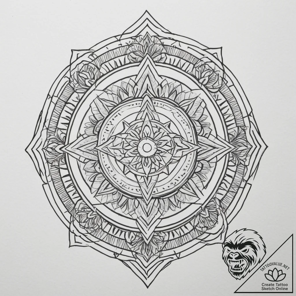 Face, tattoo line art, bold outlines, thick l... - tattoo sketch (№1754647955_0, 08.08.2025 10:12) — tattoovalue.net