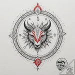 Tattoo sketch a blackwork outline of a zodiac… – tattoo sketch (№1754648744_0, 08.08.2025 10:25) — tattoovalue.net