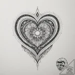 Tattoo design a stylized pixelated heart brea… – tattoo sketch (№1754648942_0, 08.08.2025 10:29) — tattoovalue.net