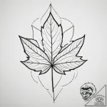 Tattoo design a single, falling autumn leaf w… – tattoo sketch (№1754649936_0, 08.08.2025 10:45) — tattoovalue.net