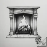 Tattoo sketch a fireplace with a cozy fire bu… – tattoo sketch (№1754650134_0, 08.08.2025 10:48) — tattoovalue.net