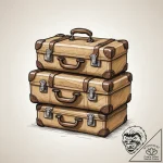 Tattoo sketch a tiny suitcase on one, a trave… – tattoo sketch (№1754650333_0, 08.08.2025 10:52) — tattoovalue.net
