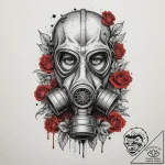 Gas mask, tattoo drawing outline, on a clean… – tattoo sketch (№1754650532_0, 08.08.2025 10:55) — tattoovalue.net