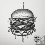 Tattoo design a ‘burger’ on one, ‘fries’ on t… – tattoo sketch (№1754650731_0, 08.08.2025 10:58) — tattoovalue.net