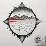 A shot of the salt flats in bolivia, creating… – tattoo sketch (№1754652721_0, 08.08.2025 11:32) — tattoovalue.net