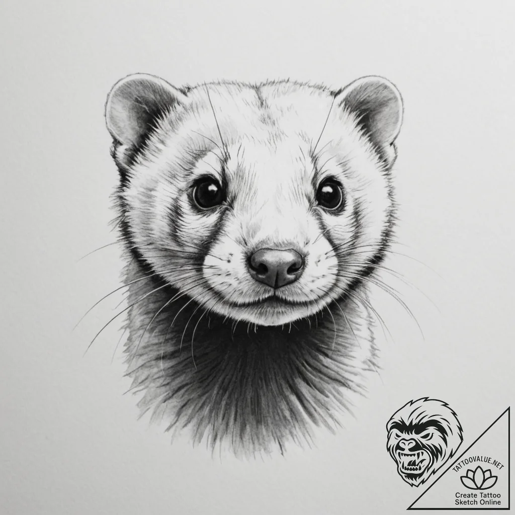 Ferret - tattoo sketch (№1754653113_0, 08.08.2025 11:38) — tattoovalue.net