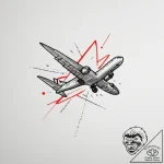 Airplane, tattoo drawing outline, on a clean… – tattoo sketch (№1754653310_0, 08.08.2025 11:41) — tattoovalue.net