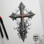 102. tattoo design: a “opora” rune integrated… – tattoo sketch (№1754653705_0, 08.08.2025 11:48) — tattoovalue.net