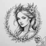 Tattoo design a virgo maiden as an ancient wi… – tattoo sketch (№1754653904_0, 08.08.2025 11:51) — tattoovalue.net