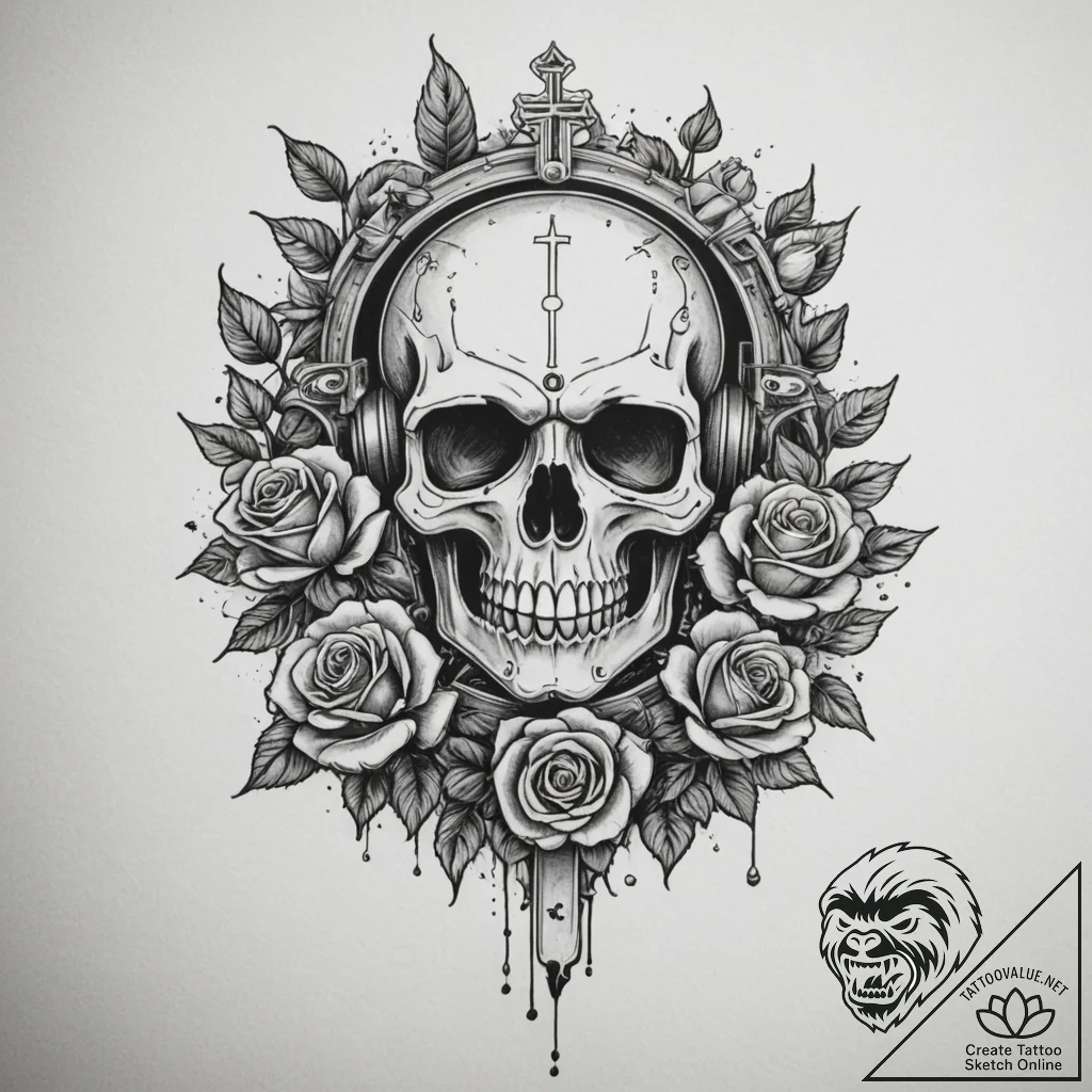 Tattoo design a classic arcade machine transf... - tattoo sketch (№1754654304_0, 08.08.2025 11:58) — tattoovalue.net