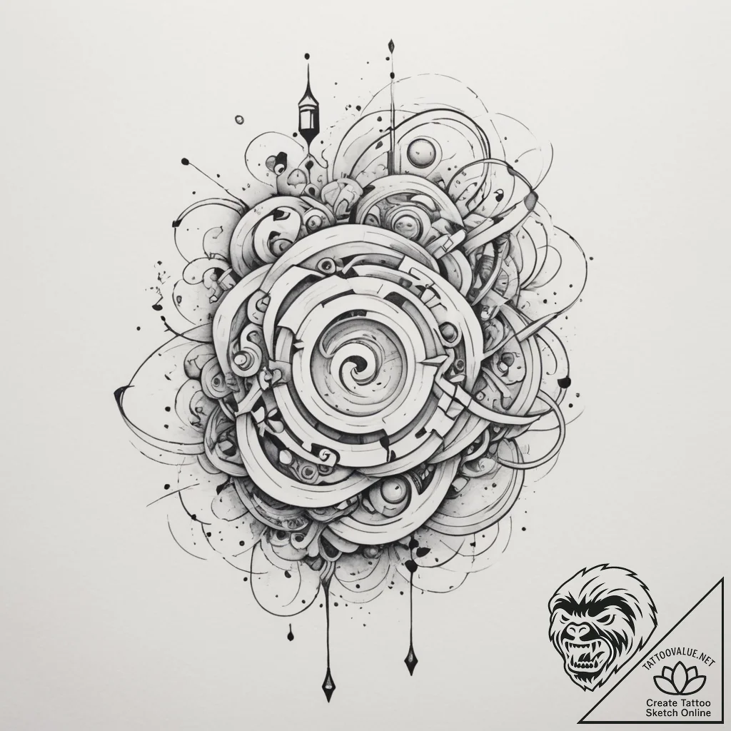 Tattoo sketch an abstract representation of g... - tattoo sketch (№1754655300_0, 08.08.2025 12:15) — tattoovalue.net