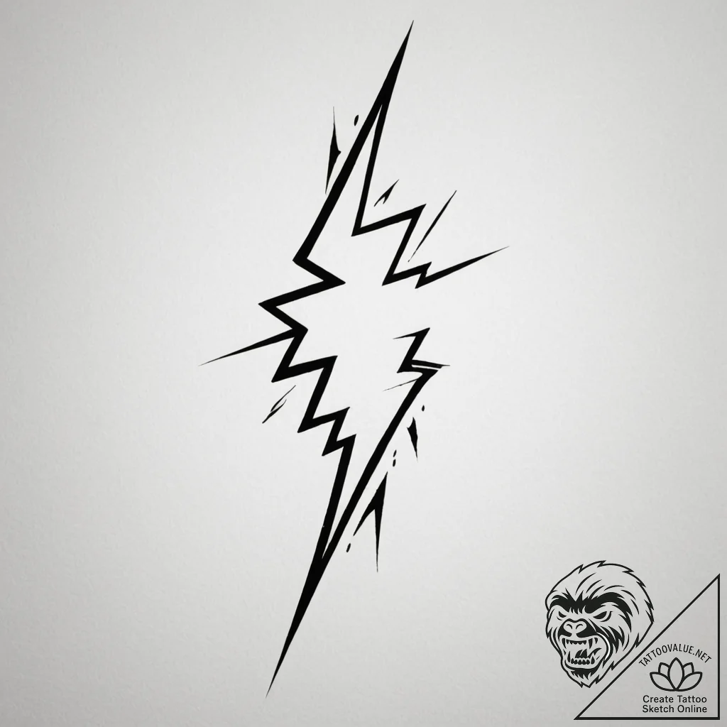Tattoo design a lightning bolt, sleek and ene... - tattoo sketch (№1754655499_0, 08.08.2025 12:18) — tattoovalue.net