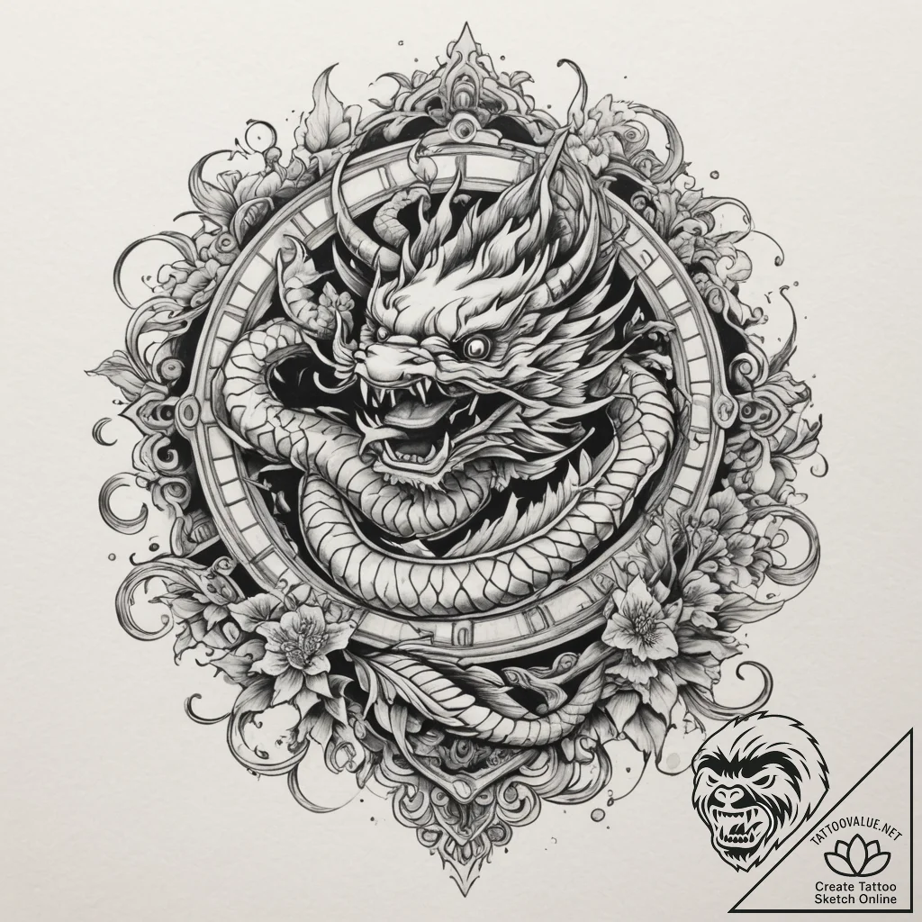 A nighttime shot of a carnival, with the ferr... - tattoo sketch (№1754656292_0, 08.08.2025 12:31) — tattoovalue.net