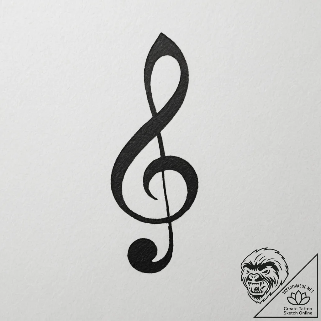 Tattoo design a tiny musical note or a rest s... - tattoo sketch (№1754657684_0, 08.08.2025 12:54) — tattoovalue.net