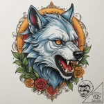 A werewolf mid-transformation, concept art fo… – tattoo sketch (№1754657883_0, 08.08.2025 12:58) — tattoovalue.net