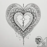 Tattoo design a half-heart lock on one, and a… – tattoo sketch (№1754658081_0, 08.08.2025 13:01) — tattoovalue.net