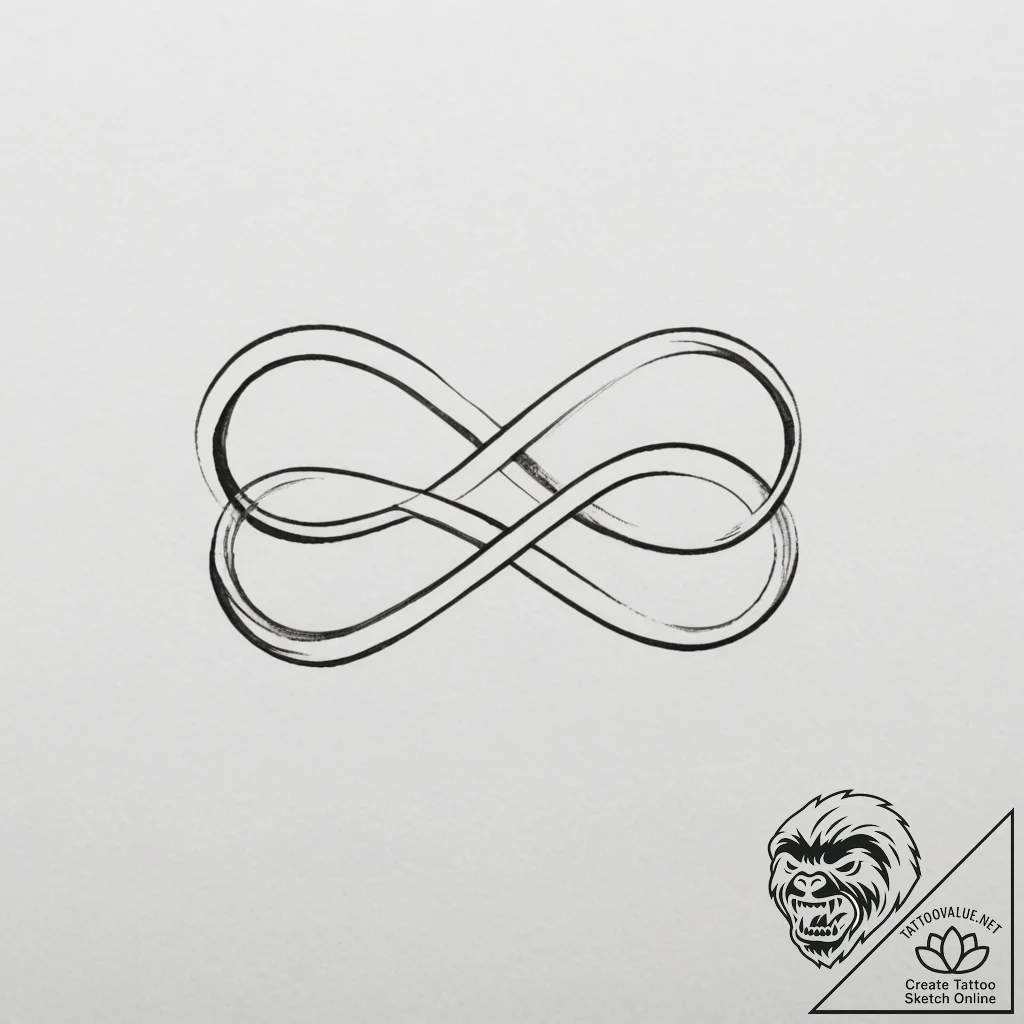Tattoo sketch a simple 'infinity loop' in a c... - tattoo sketch (№1754660091_0, 08.08.2025 13:34) — tattoovalue.net