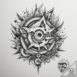 Tattoo sketch ‘press start’ on a minimalist s… – tattoo sketch (№1754660496_0, 08.08.2025 13:41) — tattoovalue.net