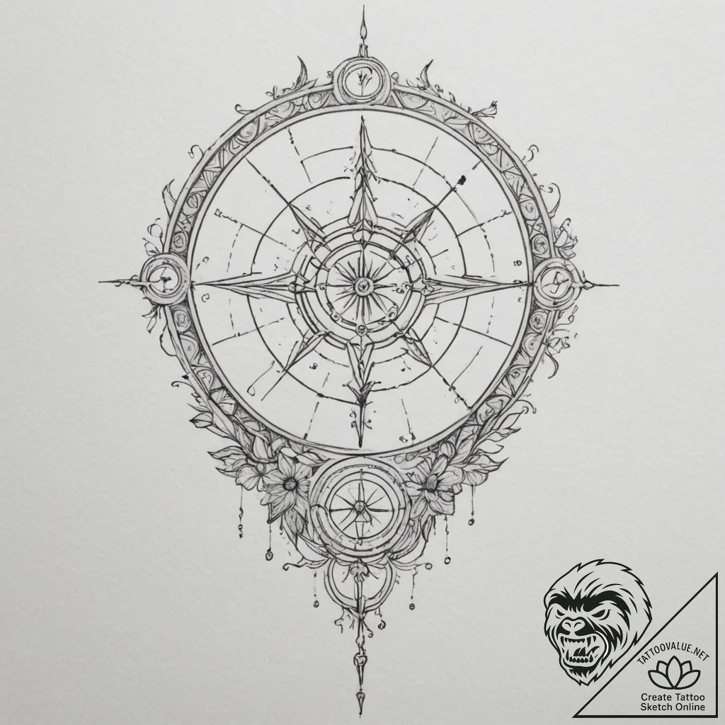 Tattoo sketch a zodiac symbol as a gate or po... - tattoo sketch (№1754661700_0, 08.08.2025 14:01) — tattoovalue.net