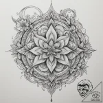 A person folding a complex origami figure., c… – tattoo sketch (№1754662706_0, 08.08.2025 14:18) — tattoovalue.net