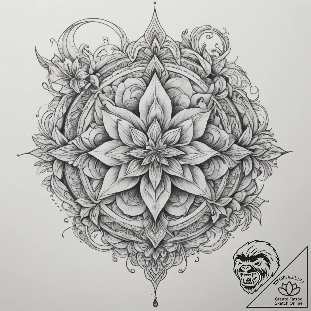 A person folding a complex origami figure., c... - tattoo sketch (№1754662706_0, 08.08.2025 14:18) — tattoovalue.net