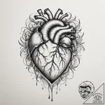 Tattoo sketch a human heart with abstract pro… – tattoo sketch (№1754663903_0, 08.08.2025 14:38) — tattoovalue.net