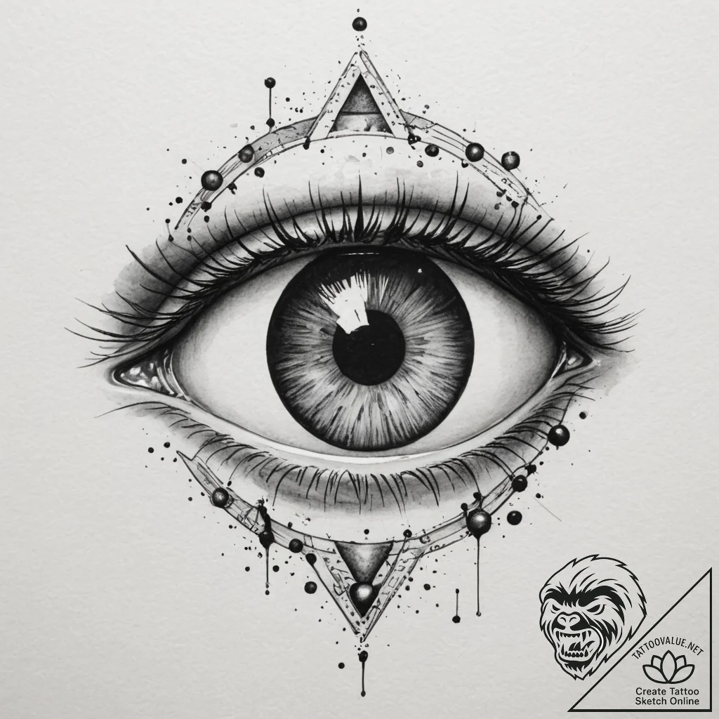 Tattoo sketch a zodiac animal's eye, with the... - tattoo sketch (№1754664510_0, 08.08.2025 14:48) — tattoovalue.net